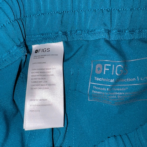 Figs Pacific Blue Scrub  Pants - Picture 3 of 5